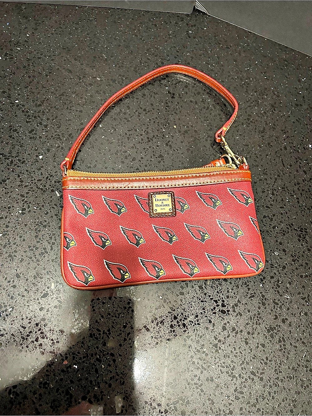 Dooney & Bourke Arizona Cardinals Large Slim Wristlet Slim Wristlet Red & Brown
